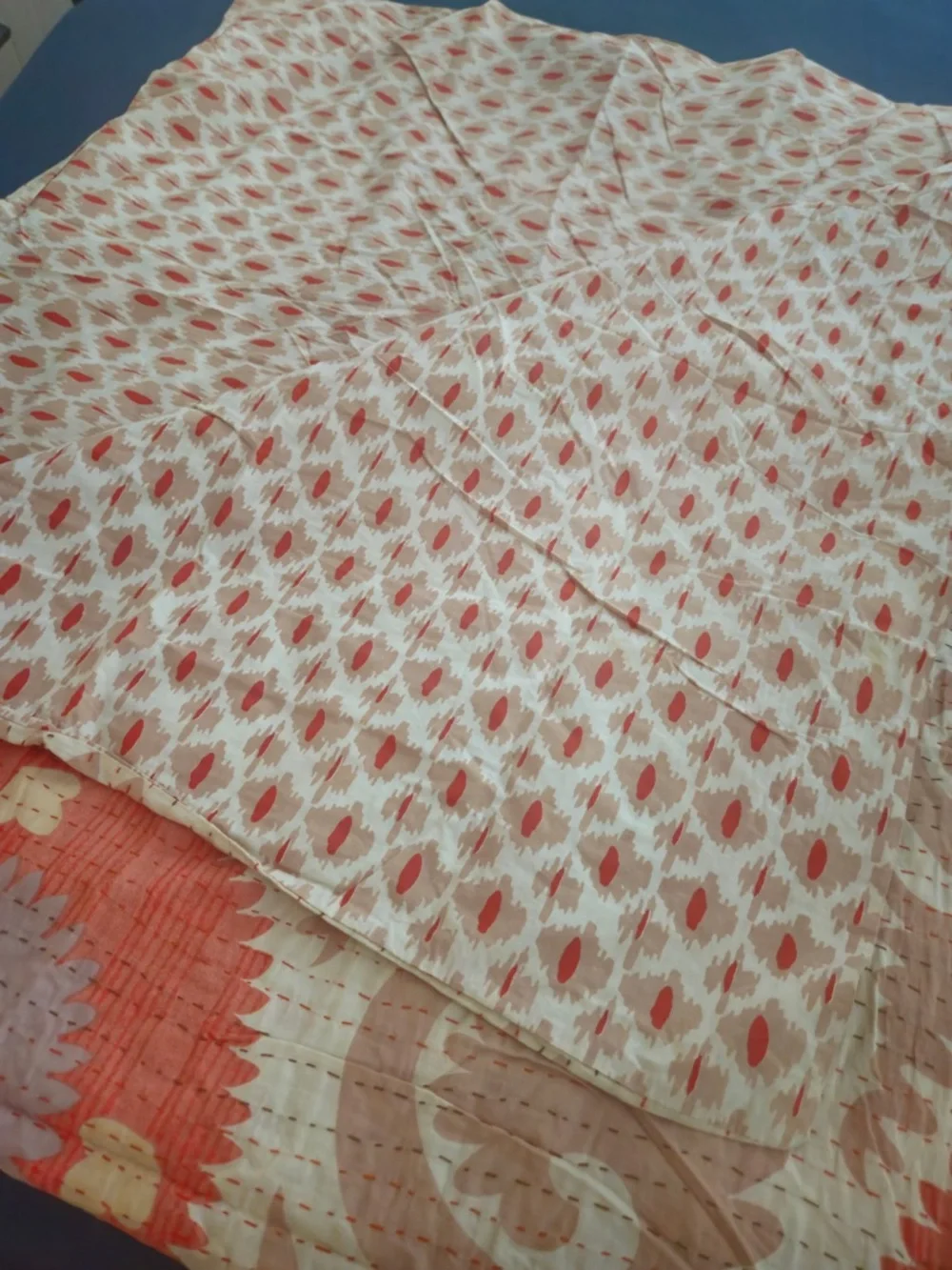 Reversible Queen Anthropologie duvet w/ 2 standard shams and 1 Euro sham.